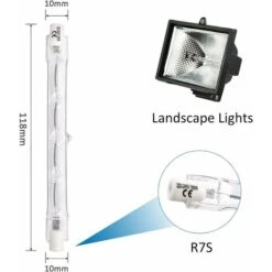SVKBJROY Ampoules Halogènes Linéaires R7s 118mm 300W, Dimmable Blanc Chaud 2700K 4500LM, 220V Projecteur à Double Extrémité R7s Pour Éclairage Paysager, Lumière De Travail De Sécurité, 5 Pièces 8 SVKBJROY Ampoules Halogènes Linéaires R7s 118mm 300W, Dimmable Blanc Chaud 2700K 4500LM, 220V Projecteur à Double Extrémité R7s Pour Éclairage Paysager, Lumière De Travail De Sécurité, 5 Pièces -OSRAM || EUROPALAMP Soldes Boutique 76481452 2