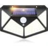 Lampe Solaire Extérieure IOTSES 100LED 2200mAh 3 Modes Avec Capteur De Mouvement 270º Des Quatre Côtés Projecteur étanche IP65 Pour Jardin, Garage, Rue, Patio, Terrasse, Etc. (1 Unité)