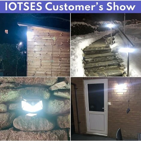 Lampe Solaire Extérieure IOTSES 100LED 2200mAh 3 Modes Avec Capteur De Mouvement 270º Des Quatre Côtés Projecteur étanche IP65 Pour Jardin, Garage, Rue, Patio, Terrasse, Etc. (1 Unité) 4 Lampe Solaire Extérieure IOTSES 100LED 2200mAh 3 Modes Avec Capteur De Mouvement 270º Des Quatre Côtés Projecteur étanche IP65 Pour Jardin, Garage, Rue, Patio, Terrasse, Etc. (1 Unité) – Image 2