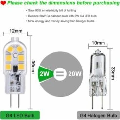 Héloise Ampoule G4 LED 12V 2W Blanc Chaud 3000K, 200lm, Équivalent Lampe Halogène G4 10W 20W, Non-dimmable, Bi-pin G4 12V LED AC DC Pour Lustre, Lampe De Table, Lot De 6 -OSRAM || EUROPALAMP Soldes Boutique 77543564 2
