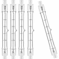 Héloise Lot De 5 R7S Ampoule Halogène 118mm 200W 230V, Tige Halogène R7S 118mm, Ampoule Halogène R7s Lampe Tige Halogène Dimmable Pour Spot De Bâtiment, Eclairage Paysage De Travail, Eclairage Salon