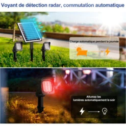 Meykoers Lampe Spot LED Solaire, Avec Panneau Solaire Lampe Jardin, 2pcs Extérieur Solaire Pour Jardin -OSRAM || EUROPALAMP Soldes Boutique 78209511 3
