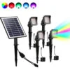 Meykoers Lampe Spot LED Solaire, Avec Panneau Solaire Lampe Jardin, 4pcs Extérieur Solaire Pour Jardin -OSRAM || EUROPALAMP Soldes Boutique 78209604 1