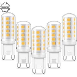 Ampoules LED G9 3W Équivalent à 40W Halogène Lumière Blanc Froid 6000K, AC220-240V,Lampe LED à Économie D'énergie, Non Dimmables,Sans Scintillement ,Paquet De 5