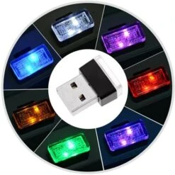 Mini Lumière USB LED Modélisation Voiture Lumière Ambiante Néon Lumière Intérieure Bijoux De Voiture (7 Couleurs De Lumière) 1 Pièces (rouge) -OSRAM || EUROPALAMP Soldes Boutique 78532079 5