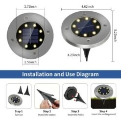 Lumière Solaire Extérieur, 16 LED 4 Pack Spot Lampe Solaire Jardin Etanche IP65 Pelouse Lumière Decorative Pour Chemin Jardin Terrace Cour Pelouse Blanc -OSRAM || EUROPALAMP Soldes Boutique 78660117 2