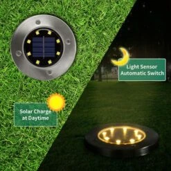Lumière Solaire Extérieur, 16 LED 4 Pack Spot Lampe Solaire Jardin Etanche IP65 Pelouse Lumière Decorative Pour Chemin Jardin Terrace Cour Pelouse Blanc -OSRAM || EUROPALAMP Soldes Boutique 78660117 3