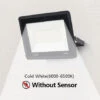 Projecteur Led à Large Faisceau Avec Capteur, 100/50w, 220v, éclairage Naturel D&39extérieur à Retardement Automatique, Applique Murale,No Sensor Cold White,20W,Russian Federation