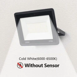 Projecteur Led à Large Faisceau Avec Capteur, 100/50w, 220v, éclairage Naturel D&39extérieur à Retardement Automatique, Applique Murale,No Sensor Cold White,20W,Russian Federation