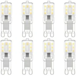 Lot De 8 Ampoules LED G9, G9 LED 220 V Blanc Naturel 5500 K 3 W équivalent Halogène 30 W [Classe énergétique E]