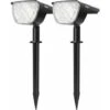 2 Pack Spot Solaire Extérieur, 30 LED Lampes Solaires Etanche IP67 Projecteur Solaire Réglable Avec Panneau Solaire 180° Eclairage Extérieur Solaire Pour Jardin, Extérieur, Chemin, Allée -OSRAM || EUROPALAMP Soldes Boutique 79030800 1