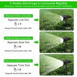 2 Pack Spot Solaire Extérieur, 30 LED Lampes Solaires Etanche IP67 Projecteur Solaire Réglable Avec Panneau Solaire 180° Eclairage Extérieur Solaire Pour Jardin, Extérieur, Chemin, Allée -OSRAM || EUROPALAMP Soldes Boutique 79030800 5