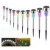 Lot De 10 Lampes Solaires De Jardin à LED Sans Fil Pour Décoration De Pelouse Solaire étanche IP65 Rechargeable Automatique Multicolore [Classe énergétique A+]
