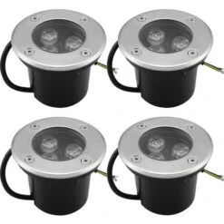 4 PACK 3W IP65 Spot LED Encastré Extérieur 270 Lumen Rond Led Terrasse Downlight Lampe D'éclairage De Jardin Extérieur, Pour Jardin Chemin Cour Garage, Blanc Chaud