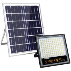 GP 100W LED Projecteur Solaire Solaire Jardin Extérieur Projecteur Plastique Modèle Ménage Nouvelle Campagne Super Lumineux Induction Étanche Lumière 1 Paquet