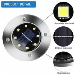 Lumière Solaire Extérieure 8 LED 4 Pcs Projecteur De Jardin Lumière Solaire étanche IP65 Décoration De Lumière De Pelouse Pour Jardin Terrasse Jardin Pelouse (blanc) -OSRAM || EUROPALAMP Soldes Boutique 79633135 2