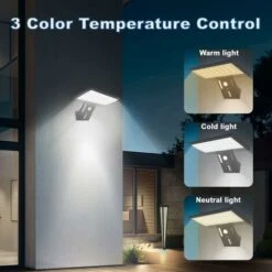 Lampe Solaire Exterieur, 90 LED Lumiere Solaire Exterieur Avec Détecteur De Mouvement, 4 Modes Solaire Extérieur Étanche Lampe De Sécurité, 3 Couleurs Télécommande Lampe Mural Pour Jardin Cour -OSRAM || EUROPALAMP Soldes Boutique 79651860 5