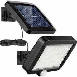 Lumière Solaire Extérieure Avec Détecteur De Mouvement 56 LED, Lumière Solaire De Jardin étanche IP65 à 120 ° Avec Câble De 5 M [Classe énergétique A++]