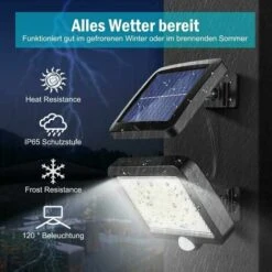 Lumière Solaire Extérieure Avec Détecteur De Mouvement 56 LED, Lumière Solaire De Jardin étanche IP65 à 120 ° Avec Câble De 5 M [Classe énergétique A++] -OSRAM || EUROPALAMP Soldes Boutique 80449952 5