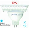 Lot De 10 Ampoules LED GU5.3 (MR16) 12V 4,4W - 120° - 350Lm 6400K - Garantie 2 Ans