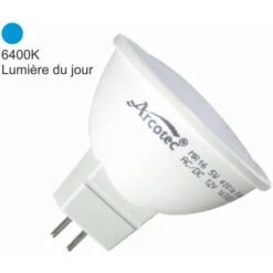 Ampoule LED GU5.3 (MR16) 12V 4,4W - 120° - 350Lm 6400K - Garantie 2 Ans