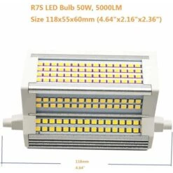 Ampoule LED R7s 50W Blanc Chaud J118 J Type 118 Mm Projecteur LED 5000 LM équivalent à 500 W Lampe Halogène à 200 Degrés à L'intérieur Et à L'extérieur De La Chambre -OSRAM || EUROPALAMP Soldes Boutique 80970607 3
