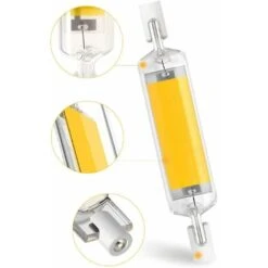 Ampoule LED R7S 78mm 10W, 2PCS R7S LED 78mm, 220v Blanc Chaud, Convient Pour La Maison, La Cuisine, La Chambre, Le Balcon, Le Bureau, Etc. -OSRAM || EUROPALAMP Soldes Boutique 80970653 3