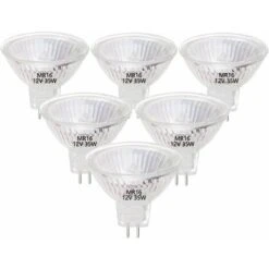 Ampoules Halogènes MR16, 35 W 12 V MR16 GU5.3 Spot Halogène, Blanc Chaud, Lot De 6