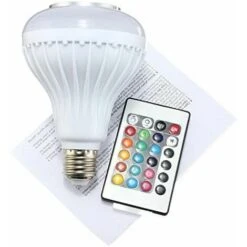 RGB E27 Ampoule Multicolore LED Haut-parleur Bluetooth 16 Couleurs Changeantes Avec Télécommande Compatible Avec Android Et IOS Ampoule Musique - Blanc -OSRAM || EUROPALAMP Soldes Boutique 81193546 5