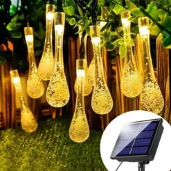 Guirlande Lumineuse Solaire 30 LED SDLOGAL Extérieure Et Interieur 6.5 M 8 Modes IP65 Etanche Guinguette Pour Jardin Lumière Chaude