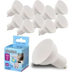 10 PIE'CES - PROJECTEUR LED GU10 6400K 6W DURALAMP