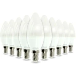 Lot De 10 Ampoules LED Bougie E14 5.5W Equivalent 40W 470LM ARUM Température De Couleur: Blanc Chaud 2700K