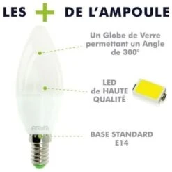 Lot De 10 Ampoules LED Bougie E14 5.5W Equivalent 40W 470LM ARUM Température De Couleur: Blanc Chaud 2700K -OSRAM || EUROPALAMP Soldes Boutique 82438894 4