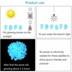 Pierre Lumineuse, 100 Pcs Galet Lumineux Pierres Luminescentes Exterieur Artificiels Galets Fluorescent Décoration Pour Jardin Chemin Piscine Aquarium Éclairage De Nuit (Blanc) - MODOU -OSRAM || EUROPALAMP Soldes Boutique 83729542 5