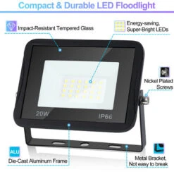 SWANEW Projecteurs à LED Lumières Lampes Lumière Projecteurs Extérieurs Projecteurs SMD IP66 20W -OSRAM || EUROPALAMP Soldes Boutique 83898105 5