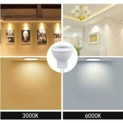 3W MR11 GU4 Ampoule LED Blanc Chaud 3000K AC/DC 12V Equivaut à L’Ampoule Halogène 35W Parfait Pour Maison, Bureau, Magasin, Supermarché, Bars, Café, Exposition, Hôtel, Restaurant, Etc (4pcs) [Classe é -OSRAM || EUROPALAMP Soldes Boutique 83996105 5