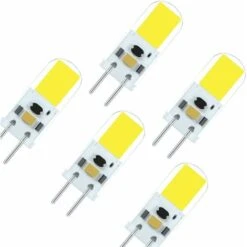 Ampoule LED G6.35 GY6.35 LED 2W AC DC12V Haute Luminosité équivalente Lampe Halogène De 20 Watts Blanc Froid 6000K (5-Packs)