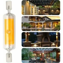 4 Pièces R7S LED 78mm Ampoules Dimmable 10W 230V, Ampoule LED Blanc Chaud 3000K, 800LM COB Ampoule LED, 360° Angle De Faisceau, Equivalent à 80W Lampe Halogène [Classe énergétique A+] -OSRAM || EUROPALAMP Soldes Boutique 84051648 4