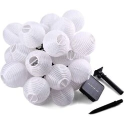 Qedertek Guirlande Solaire Exterieure 6M 30 LED Guirlande Lumineuse Lanterne Blanc Chaud, IP65 Etanche Lampe Decorative Ideal Pour Jardin D'ete, Terrasse, Balcon, Mariage -OSRAM || EUROPALAMP Soldes Boutique 85697445 5