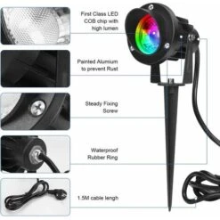 Spot LED Extérieur Avec Piquet Éclairage Extérieur LED à Piquer Lampe Jardin étanche IP65 Lumière De Pelouse 15W, Lumière D'arbre, Lumière De Sol à LED, Lumière De Pelouse Colorée RVB - -OSRAM || EUROPALAMP Soldes Boutique 85787319 3