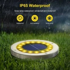 Projecteur Solaire Extérieur De Jardin, Lot De 4 De 16 Projecteurs Solaires LED éclairage Extérieur IP65 étanche Sans Fil En Acier Inoxydable Pour Pelouse/balises/terrasse/chemins/plantes -OSRAM || EUROPALAMP Soldes Boutique 85791549 5