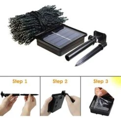 Guirlande Solaire Exterieure, 20M 200 LED Guirlande Lumineuse Exterieur Solaire Etanche, 8 Modes D'eclairage Lampe Decoratives Pour Jardin, Patio, Cloture, Anniversaire, Mariage (Blanc Chaud) -OSRAM || EUROPALAMP Soldes Boutique 85806241 5