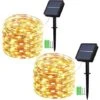 [Lot De 2] Guirlande Lumineuse Exterieure Solaire Etanche - 15m 150 LED Guirlande Solaire En Fil Cuivre Avec 8 Modes, Pour La Decoration Exterieur, Jardin, Arbres (Blanc Chaud) -OSRAM || EUROPALAMP Soldes Boutique 85806242 1