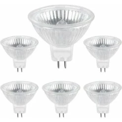 Aunrtb Ampoule Halogene GU5.3 50W 12V, 800lm Blanc Chaud 2700K Dimmable, Ampoule Spot Halogène MR16, Pack De 6