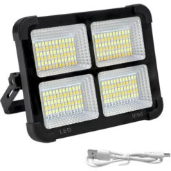 AUFUN 200W LED Projecteur De Construction Solaire Rechargeable Noir -OSRAM || EUROPALAMP Soldes Boutique 87110008 5