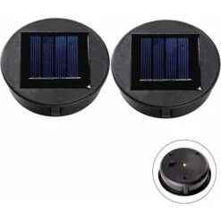 2 Pièces Haut De Remplacement Lumière Solaire Pour Lantern Panneau Solaire Couvercle De Lumière Avec Une Ampoule LED,Lanterne Solaire Bricolage Pour Décor De Jardin Extérieur