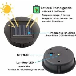 2 Pièces Haut De Remplacement Lumière Solaire Pour Lantern Panneau Solaire Couvercle De Lumière Avec Une Ampoule LED,Lanterne Solaire Bricolage Pour Décor De Jardin Extérieur -OSRAM || EUROPALAMP Soldes Boutique 87834610 4