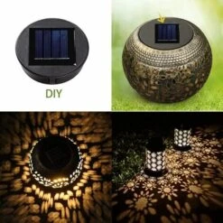 2 Pièces Haut De Remplacement Lumière Solaire Pour Lantern Panneau Solaire Couvercle De Lumière Avec Une Ampoule LED,Lanterne Solaire Bricolage Pour Décor De Jardin Extérieur -OSRAM || EUROPALAMP Soldes Boutique 87834610 5