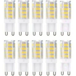Lot De 10 Ampoules LED G9, Blanc Chaud 3000 K 5 W équivalent à Des Ampoules Halogènes 40 W 420 Lumens Non Dimmables.