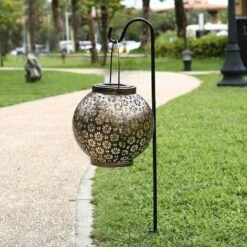Lanterne Solaire Extérieure étanche Plus Lumineuse Suspendue Lumière Solaire Avec Motif De Fleurs, Lampe Solaire En Métal Rétro Pour Table, Extérieur, Fête, Jardin, Cour, Patio -OSRAM || EUROPALAMP Soldes Boutique 88335869 5
